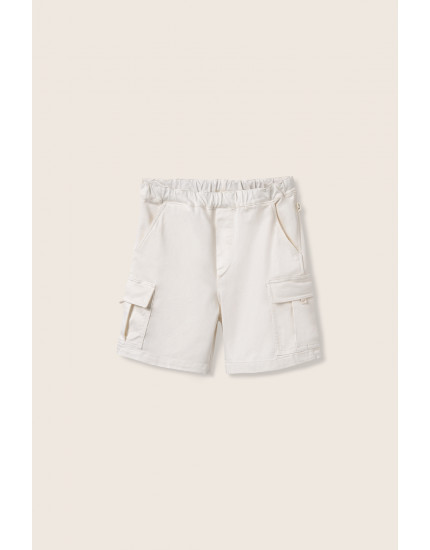 Twill Cargo Shorts Ivory Vincent 10Y