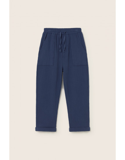 Soft Gauze Pants Navy Iker 10Y