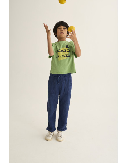 Soft Gauze Pants Navy Iker 4