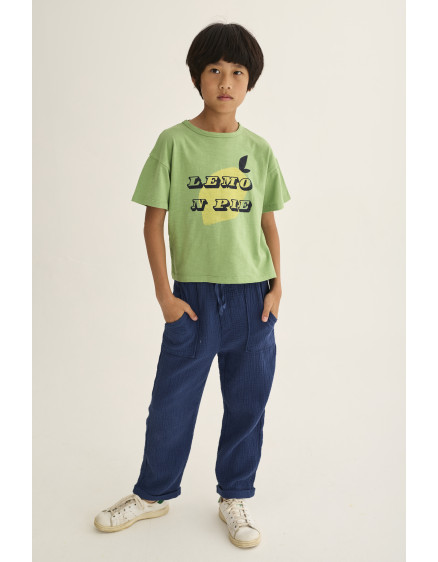 Soft Gauze Pants Navy Iker 3