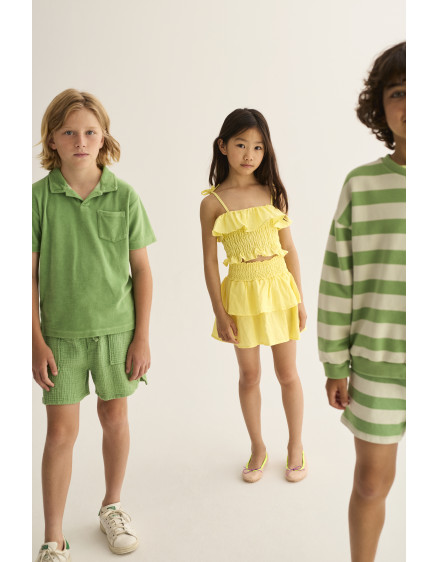 Cotton Linen Top Yellow Bellis 5
