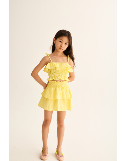 Cotton Linen Skirt Yellow Sintra 5