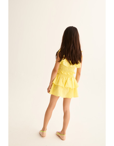 Cotton Linen Skirt Yellow Sintra 3