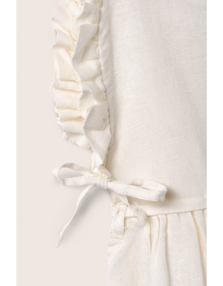 Cotton Linen Dress Ivory Dalina 2