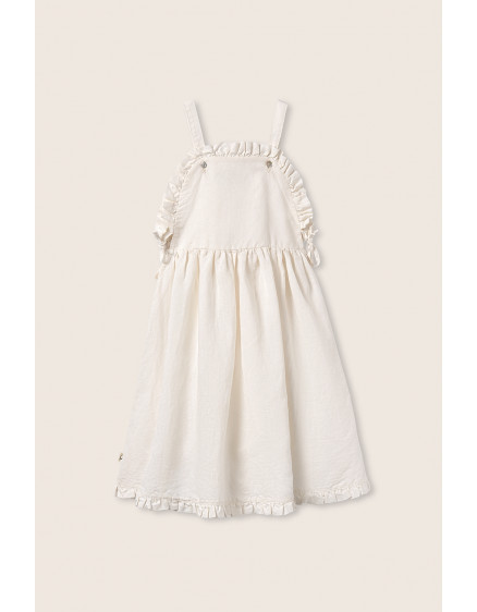 Cotton Linen Dress Ivory Dalina 4