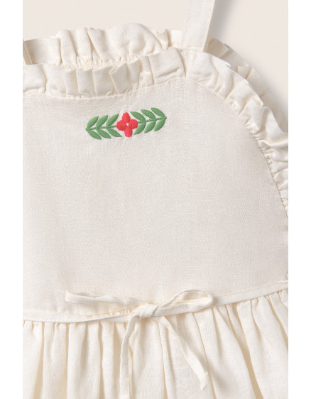 Cotton Linen Dress Ivory Dalina 3