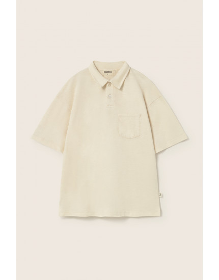 Slub Polo T-shirt Ivory Arnold 10Y