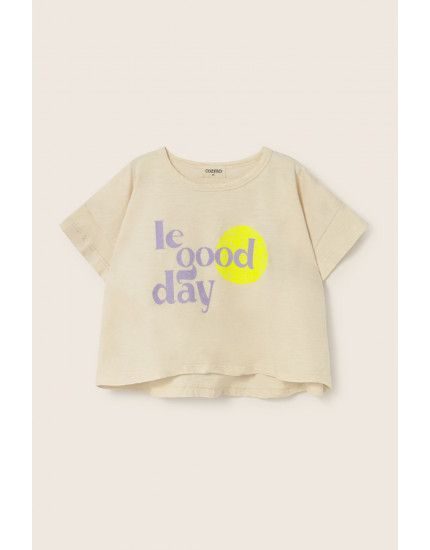 Slub T-shirt Le Good Say Ivory 10Y