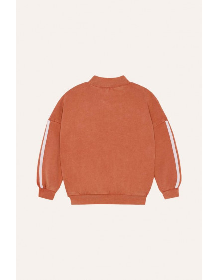 Red Washed Zipped Sweatshirt  4