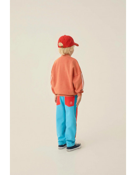 Red Washed Zipped Sweatshirt  2