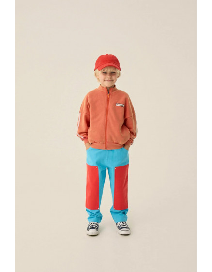 Red Washed Zipped Sweatshirt  3