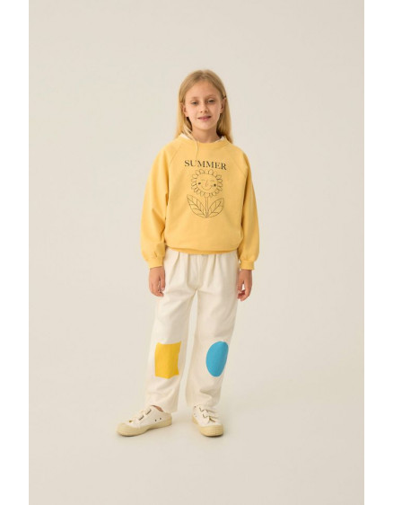 Bicolor Patches Ecru Trousers 4