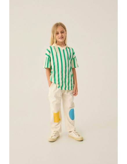 Bicolor Patches Ecru Trousers 2