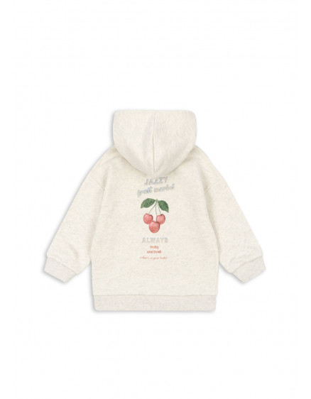 Loupy Sweat Zip Hood Off White Melange 2
