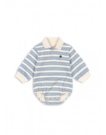 Spotty Romper Stripe Ciel 3M