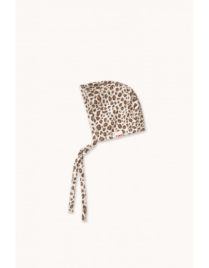 Animal Print Rib Bonnet Light Cream One Size