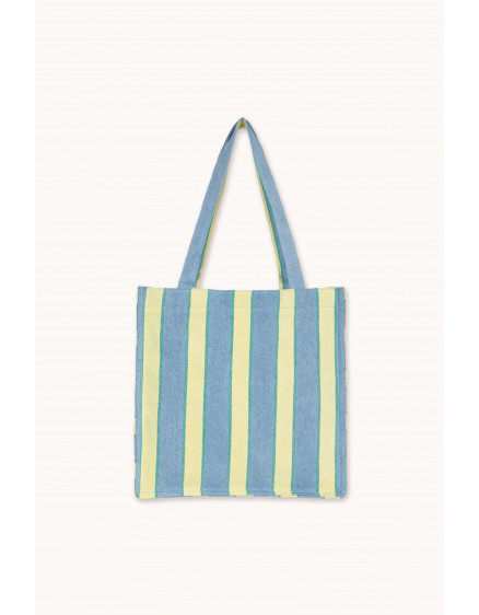 Retro Stripes Tote Bag Light Wash Denim 3