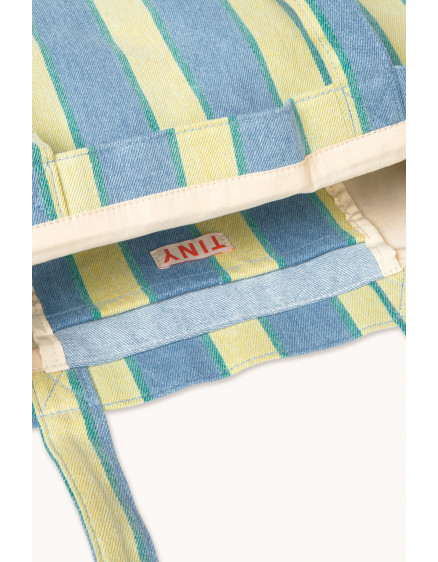 Retro Stripes Tote Bag Light Wash Denim 2