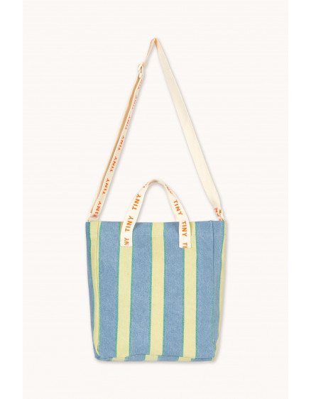 Retro Stripes Shoes Bag Light Wash Denim 3