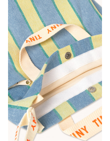 Retro Stripes Shoes Bag Light Wash Denim 2
