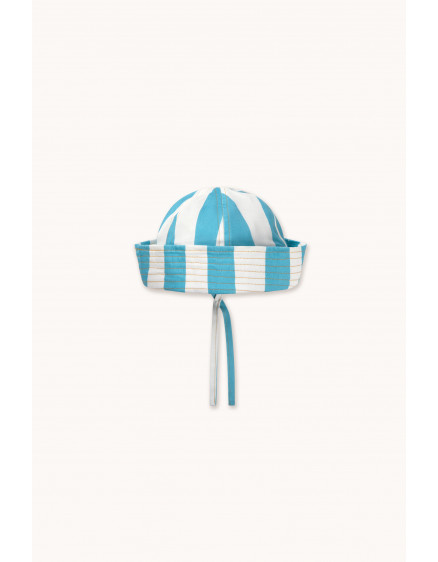 Stripes Twill Sailor Hat Light Cyan 2