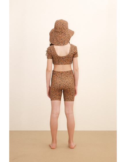 Mini Animal Print Bucket Hat Light Brown 8