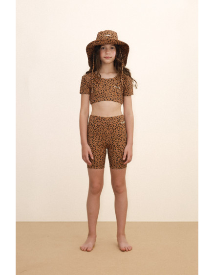 Mini Animal Print Bucket Hat Light Brown 7