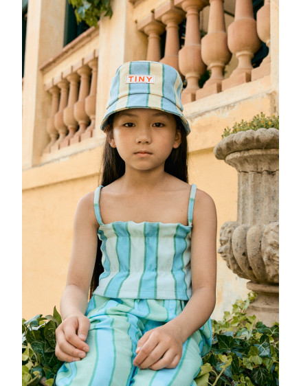 Retro Stripes Bucket Hat Light Wash Denim 4