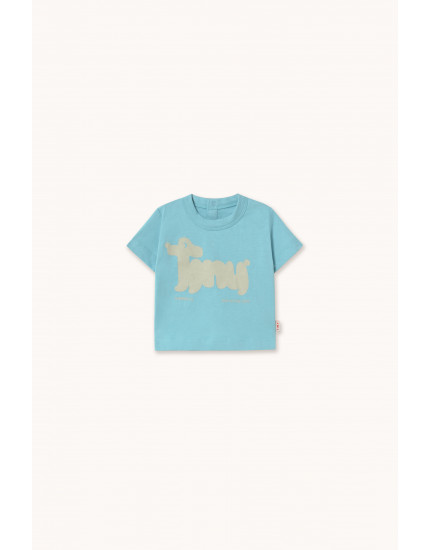 Tiny Dog Graphic Baby Tee Light Cyan 6M