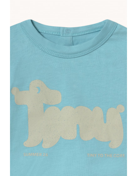 Tiny Dog Graphic Baby Tee Light Cyan 2