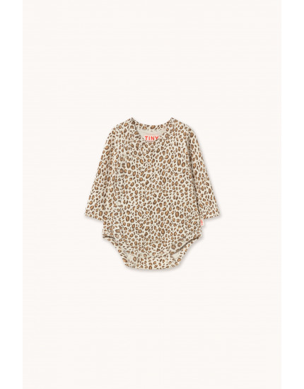Animal Print Rib Crossed Body Light Cream 12M