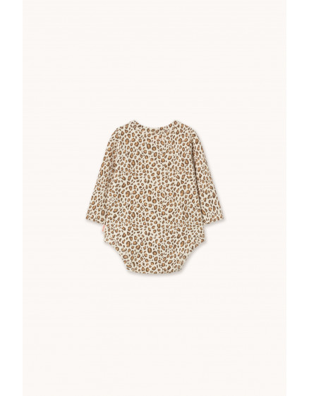 Animal Print Rib Crossed Body Light Cream 3
