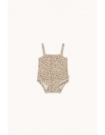 Animal Print Rib Sleeveless Body Light Cream 18M