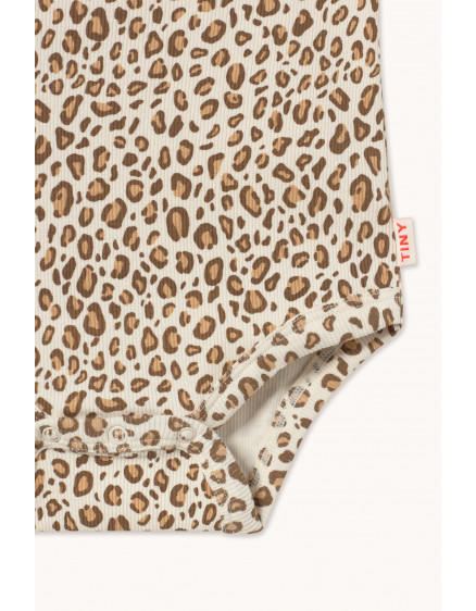 Animal Print Rib Sleeveless Body Light Cream 3