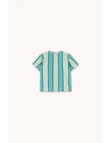 Retro Stripes Blue Towel Baby Tee Pale Mint 3
