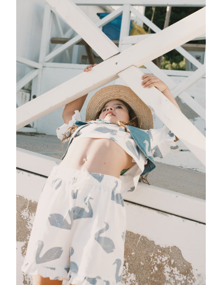 Big Swans Knitted Smocked Shorts Off-White 2