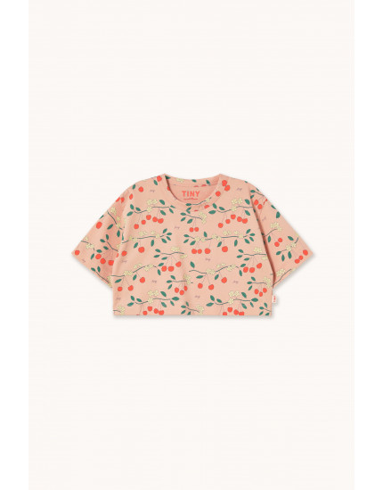 Cherry Trees Crop Tee Wild Rose 2Y