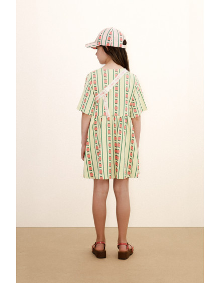Rose Pattern Dress Dusty Yellow 2