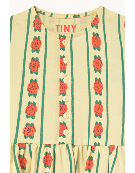Rose Pattern Dress Dusty Yellow 4