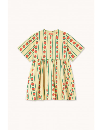 Rose Pattern Dress Dusty Yellow