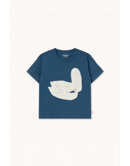 Swan Graphic Tee Light Navy