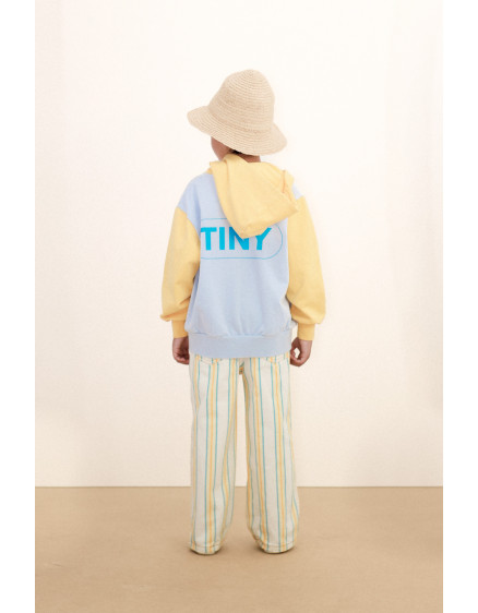 Color Block Hoodie Washed Blue 2