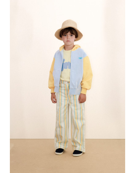 Color Block Hoodie Washed Blue 3