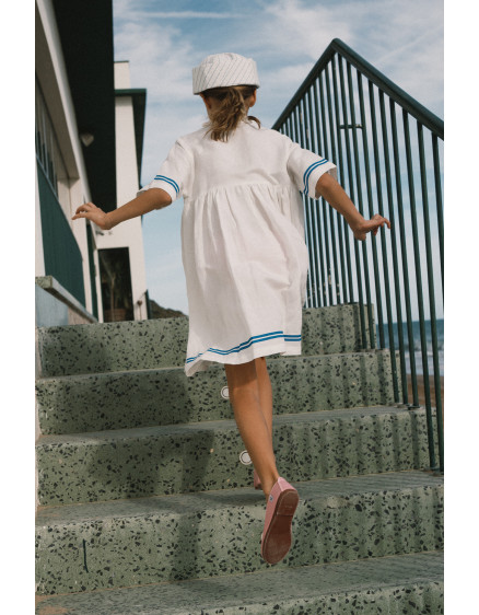 Stripes Frilled Dress Off-White 4