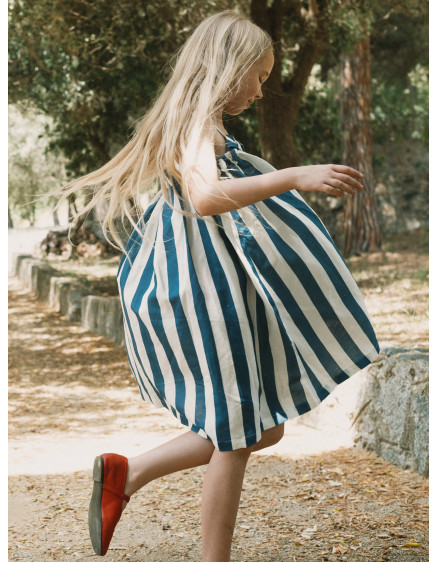 Stripes Dress Light Navy 4