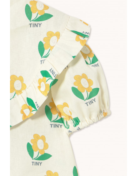 Tiny Flower Linen Dress Off-White 3