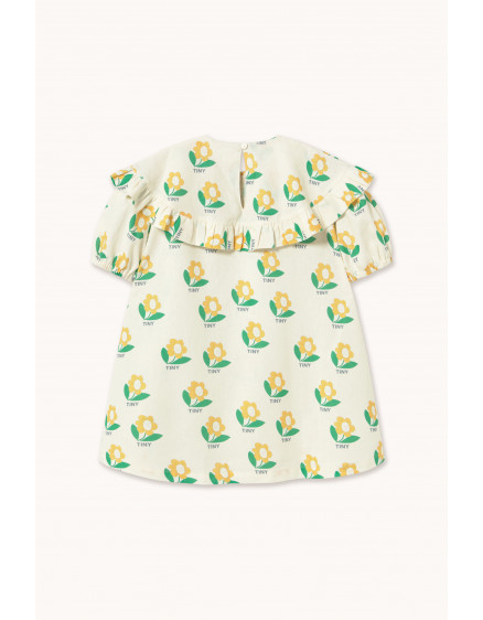 Tiny Flower Linen Dress Off-White 4