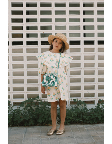 Tiny Flower Linen Dress Off-White 2