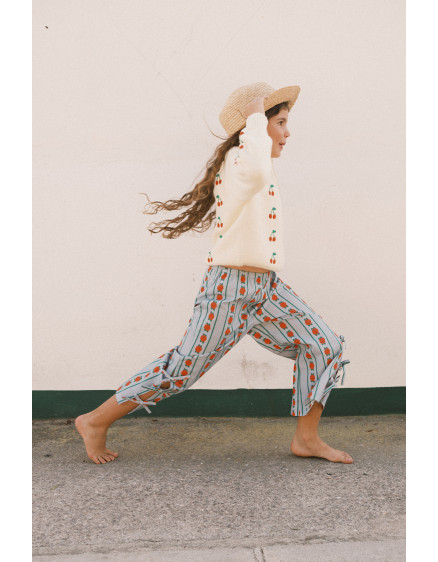 Rose Pattern Pant Washed Blue 3