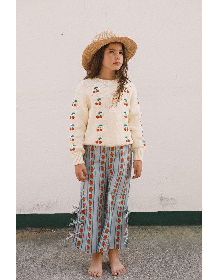 Rose Pattern Pant Washed Blue 4